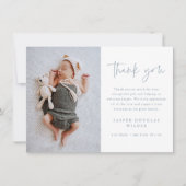 Simple Script Baby Photo サンキューカード (正面)