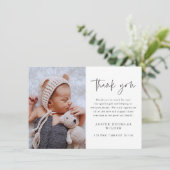 Simple Script Baby Photo サンキューカード (スタンド正面)