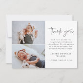Simple Script Baby Photo サンキューカード (正面)