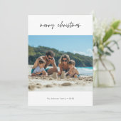Simple Script Beach Christmas Photo Card シーズンカード (スタンド正面)