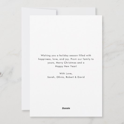 Simple Script Beach Christmas Photo Card シーズンカード (裏面)