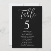 Simple Script Black Table Number Seating Chart (正面)