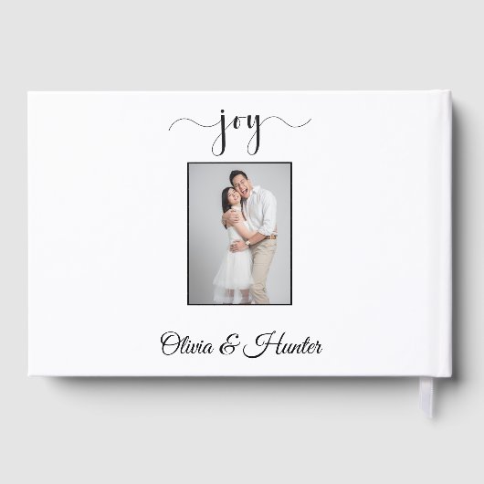 Simple, Script, Black & White Wedding ゲストブック (裏面)