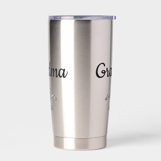 Simple Script Bow Grandma Est. Year 保温保冷タンブラー (左面)