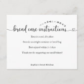 Simple Script Bread Care Instructions Bakery サンキューカード (正面)