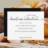 Simple Script Bread Care Instructions Bakery サンキューカード