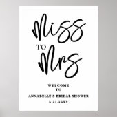 Simple Script Bridal Shower Welcome Sign ポスター (正面)