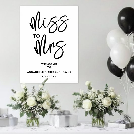 Simple Script Bridal Shower Welcome Sign ポスター