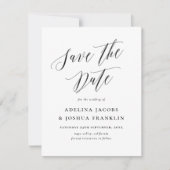 Simple Script Calligraphy Engagement Photo Wedding セーブザデート (正面)