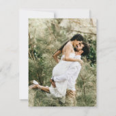 Simple Script Calligraphy Engagement Photo Wedding セーブザデート (裏面)