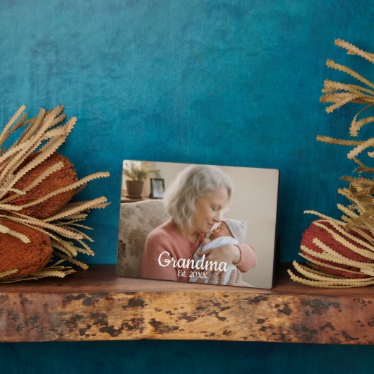 Simple Script Grandma Est.Photo Year フォトプラーク (側面)