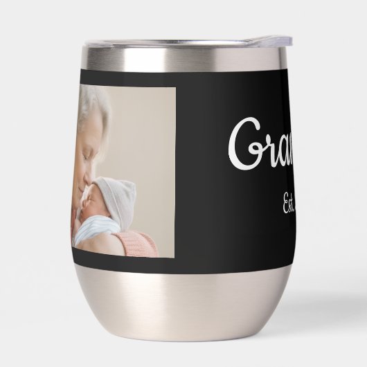 Simple Script Grandma Est.Photo Year Black (左面)