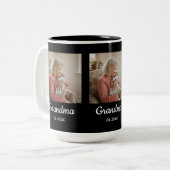 Simple Script Grandma Est.Photo Year Black ツートーンマグカップ (正面左)