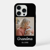 Simple Script Grandma Est.Photo Year Phone Case iPhoneケース (裏面)