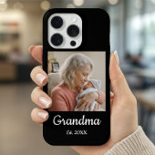 Simple Script Grandma Est.Photo Year Phone Case iPhoneケース