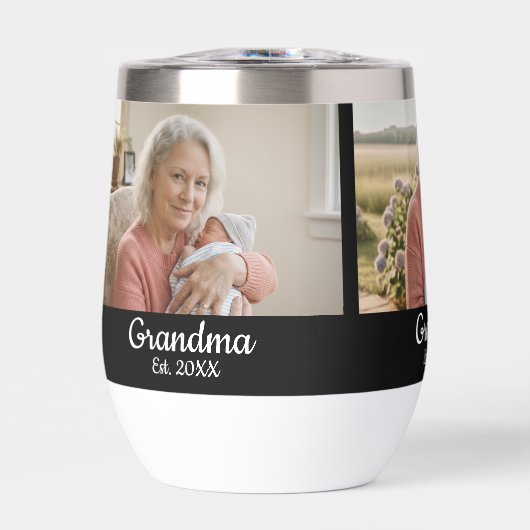 Simple Script Grandma Year Est. 3 Photo (正面)