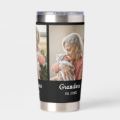 Simple Script Grandma Year Est. 3 Photo 保温保冷タンブラー (背面)