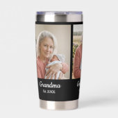 Simple Script Grandma Year Est. 3 Photo 保温保冷タンブラー (正面)