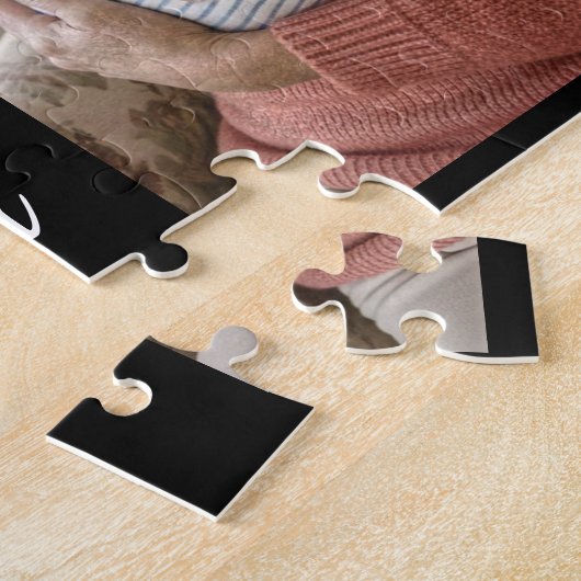  Simple Script Grandma Year Est. 3 Photo Acrylic ジグソーパズル (側面)