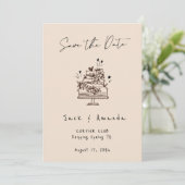 Simple Script hand drawing Wedding save the date セーブザデート (スタンド正面)