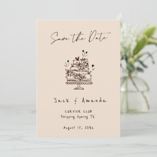 Simple Script hand drawing Wedding save the date セーブザデート (スタンド正面)