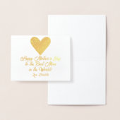 Simple Script Happy Mother's Day Big Love Heart 箔カード (ディスプレー)