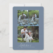 Simple Script Minimalist Photo Collage Wedding  招待状 (裏面)