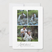 Simple Script Minimalist Photo Collage Wedding  招待状 (裏面)