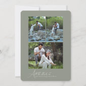 Simple Script Minimalist Photo Collage Wedding  招待状 (裏面)