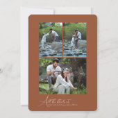 Simple Script Minimalist Photo Collage Wedding  招待状 (裏面)