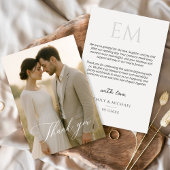 Simple Script Modern Photo Wedding Thank You サンキューカード