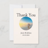 Simple Script Modern Wedding Photo Thank You Card サンキューカード (正面)