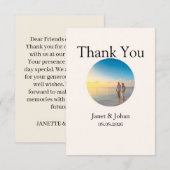 Simple Script Modern Wedding Photo Thank You Card サンキューカード (正面/裏面)