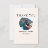 Simple Script Modern Wedding Photo Thank You Card サンキューカード (正面)