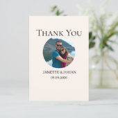 Simple Script Modern Wedding Photo Thank You Card サンキューカード (スタンド正面)