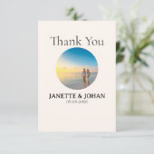 Simple Script Modern Wedding Photo Thank You Card サンキューカード (スタンド正面)