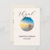 Simple Script Modern Wedding Photo Thank You Card サンキューカード (正面/裏面)