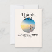 Simple Script Modern Wedding Photo Thank You Card サンキューカード (正面)