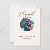Simple Script Modern Wedding Photo Thank You Card サンキューカード (正面)