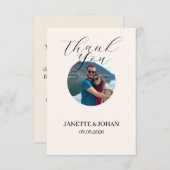 Simple Script Modern Wedding Photo Thank You Card サンキューカード (正面/裏面)