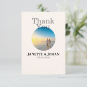 Simple Script Modern Wedding Photo Thank You Card サンキューカード (スタンド正面)