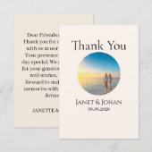 Simple Script Modern Wedding Photo Thank You Card サンキューカード (正面/裏面)