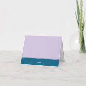Simple Script Monogram Purple and Blue Note Cards サンキューカード (裏面)