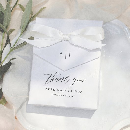 Simple Script Monogram Thank You Wedding フェイバーボックス
