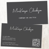 Simple Script Name and Text QR Code Slate Gray 名刺