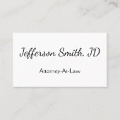 Simple, Script Name Attorney-At-Law Business Card 名刺 (正面)