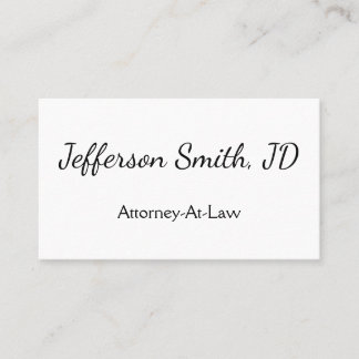 Simple, Script Name Attorney-At-Law Business Card 名刺