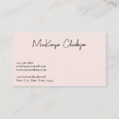 Simple Script Name Modern Blush Pink 名刺 (裏面)