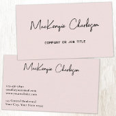 Simple Script Name Modern Blush Pink 名刺