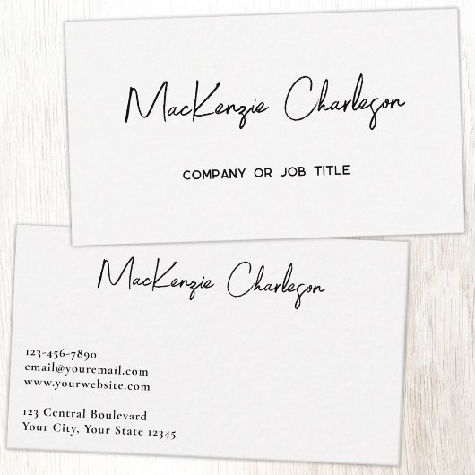 Simple Script Name Modern Professional 名刺